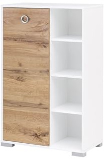 Schildmeyer Kimi Highboard 144248, Eiche Landhaus/kreideweiß, 65,3 x 33,1 x 105,2 cm