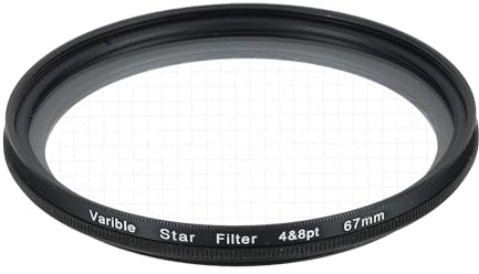 sourcing map 67mm Variable Star Filter, Starburst Lens Filter 4-8 Points Sparkle Effect Camera Lens Filters for Night Scenery Glassworks,1Pcs