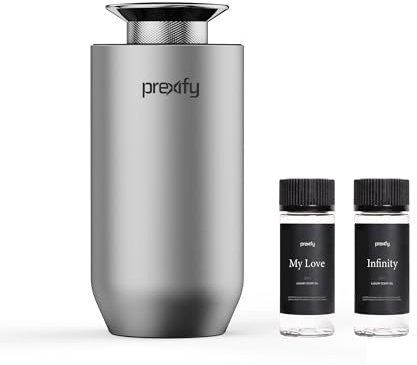 Prexify Diffusore di aromi per auto intelligente, ricaricabile tramite USB, 3 modalità di intensità, aroma di lunga durata, adatto ai viaggi