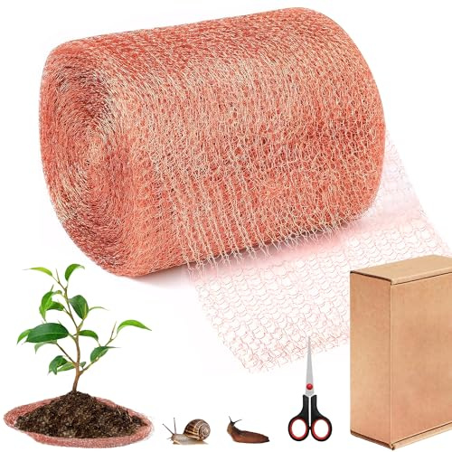 EUIOOVM Kupferband Gegen Schnecken Schneckenschutz Kupfernetz Schneckenzaun Metall 12,7cm x 6m Kupferdraht Gegen Schnecken für Garten Schneckenabwehr