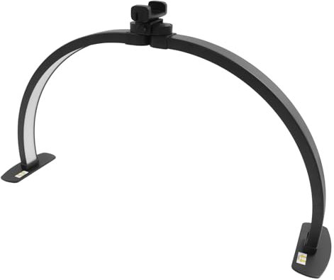 DOPBENT Lampada a mezzaluna, lampada a mezzaluna per chiodo, scrivania a LED, per nail tech, 3000 – 6000 K, luce regolabile, lampada da tavolo per unghie, 3 modalità di luminosità (nero)