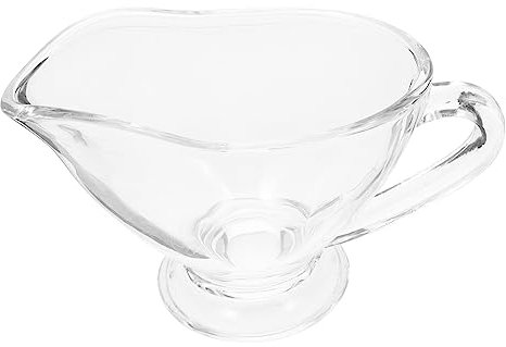 HOLIDYOYO Milk Gravy Boat Glass Gravy Pitcher for Dripless Sauce Dispensing Elegant Dressing Pourer for Home Restaurant Catering Use Present for Housewarming