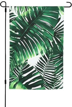 Drapeau tropical avec feuilles de bananier imprimées pour toutes les occasions pour jardin, toutes saisons, décoration de cour pour patios