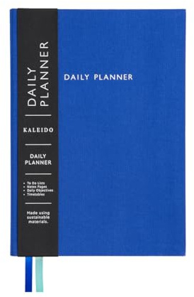 Undatierter Tagesplaner-Notizbuch, To-Do-Listen, Stundenplan, Notizseiten, A5, Ultramarinblau