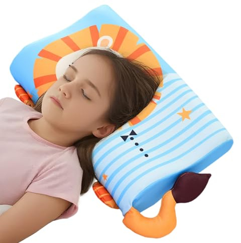Zyntora Almohadas Infantiles para Dormir - Almohada para Cuna De Bebé | Cojín Ergonómico con Patrón de Animales de Dibujos Animados para Sofá, Viaje, Hogar, Escuela, Cuna y