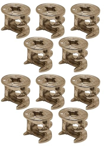 cyclingcolors 10x Dado per giunto eccentrico connettore ricambio per collegamento mobili cassetti armadi scaffali, nichelato senza bordo 12x12mm