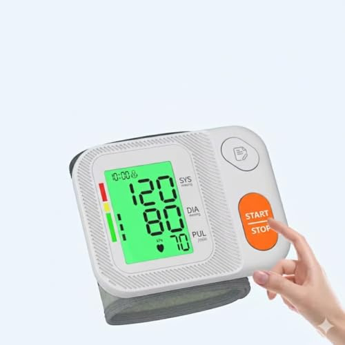 Tensiomètre automatique Moniteur de pression artérielle automatique précis portable avec étui de rangement et brassard réglable au poignet