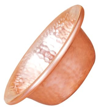 GALPADA Ciotola da Offerta per Acqua, Rame, Oro, Superficie Liscia | Portatile, Forma Rotonda, senza Bave, per Casa o Tempio, per Riso e Snack