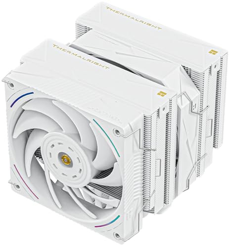 Thermalright Royal Pretor 130 Ultra White CPU-luftkylare, PC-dubbeltornskylare, högpresterande CPU-kylning med 7 värmeledningsrör, vit borstad topplock, för AM4/AM5, Intel LGA1851/1700/1150/1151/2011