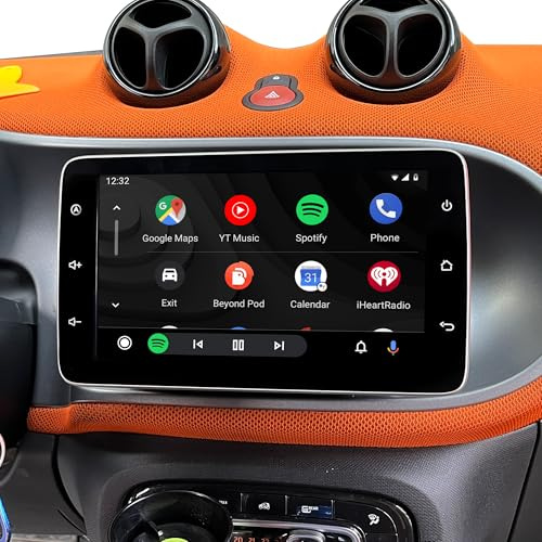 CarPlay für Smart 453 Fortwo Forfour Radio Ersatz 9 Zoll Touchscreen Android Auto Vollbild Spiegelung App Wi-Fi Split Screen Netflix YouTube Spotify Navi Google Maps Fahrzeugkameras (64 GB)