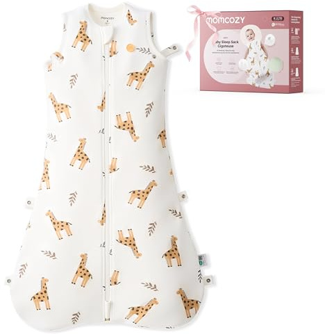 momcozy Baby Sleeping Bag 0-6 Months, 1.5 Tog Wearable Blanket, Giraffe, S | Adjustable Design Sleep Sack, Ideal for 20-23℃, Two-Way Zip, OEKO-TEX, IHDI-Inspired Hip-Friendly, Gentle Scoop Neck
