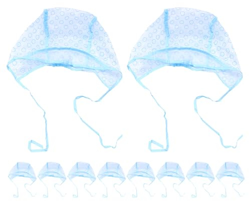 Veemoon Gorros para Teñir el Cabello con Agujeros, 10 Piezas Color Azul, Gorra Resaltadora para Mechas con Capa Protectora, Suministros para Mechas en Salón y Uso Doméstico