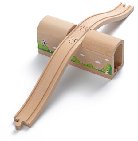 Holzeisenbahn Zubehör, Tunnel-Set, Holz Eisenbahn Brücke, ab 3 Jahren | Tunnel Kinder Set, Holz Eisenbahn Brücke für Holzschienen, geeignet für Kinder ab 3 Jahren.