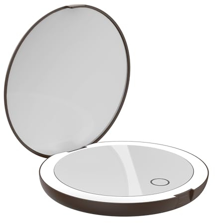 LUNA London Compact Travel Mirror | | Travel Makeup Mirror with Light