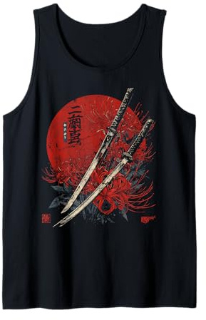 Ragno Rosso Giglio Fiore Katana Spada Anime Giapponese Otaku Canotta