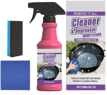 Sgrassatore Detergente Potente - 120 ml Potente Rimuovi Grasso Multiuso - Detergente per Forno ad Alta Efficacia e Sgrassante - per Piani di Lavoro Cappe Aspiranti Piani Cottura Affumicatori Elettrici