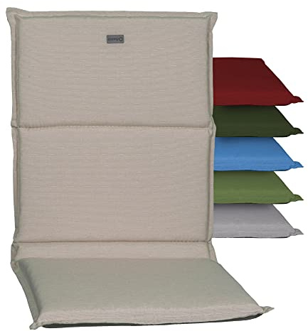 acamp Niedriglehner Auflagen Paddy Model A | Made in EU nach Öko-Tex Standard | Lichtechte Gartenstuhlauflagen Niederlehner ohne Ausbleichen | Atmungsaktive Stuhlauflage Niedriglehner in Beige
