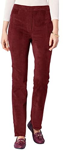 Chums Ladies Pull On Needlecord Corduroy Trousers Wine