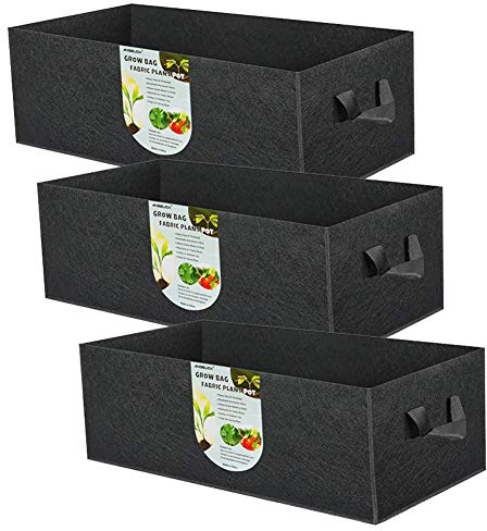 ANGELIOX 3 x 300 g schwere, quadratische Anzuchtbeutel mit Griffen für Kartoffeln, Karotten, Zwiebeln, Taro (403020 cm)