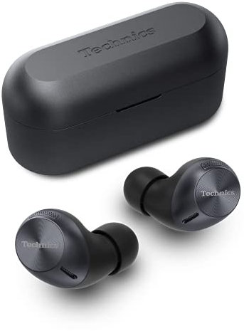 Technics EAH-AZ40E-K In-ear Kopfhörer Bluetooth, bequemer Kopfhörer mit integriertem Mikrofon, anpassbare Passform, bis zu 7,5 Stunden Wiedergabe, Schwarz