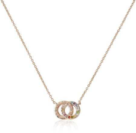 RADLEY Rocks Ladies 18ct Rose Gold Plated Rainbow stone Necklace RYJ2138