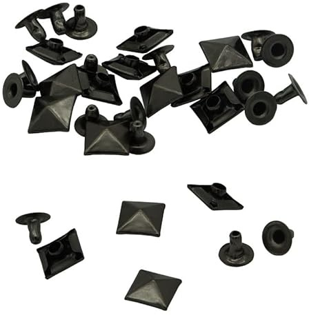 WHYHKJ Lot de 100 rivets pyramides noirs 7 mm