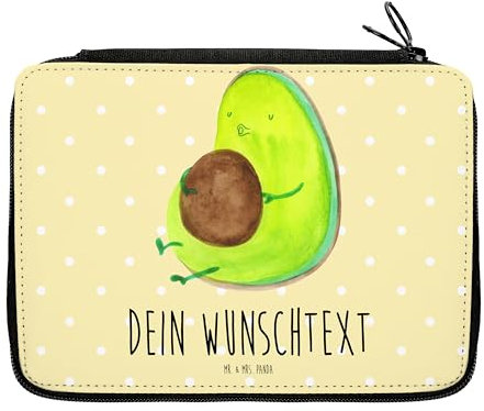 Mr. & Mrs. Panda Personalisierte Federmappe Avocado Pfeifen - Geschenke, Stiftetasche, Federmäppchen mit Namen, Schwanger, Abnehmen, Diät, PersonalisierteS, Stifte Etui, Ernährung