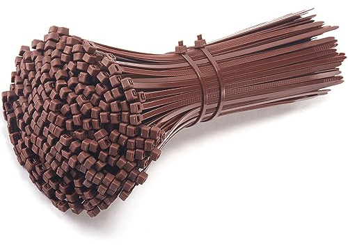 MgcTolBox Brown Cable Ties 8, Small Zip Ties, Self Locking Nylon Cable Ties, Plastic Tie Wraps Perfect for Garden, Home, Office | 200 x 2.5 mm | Brown | 200 Pack
