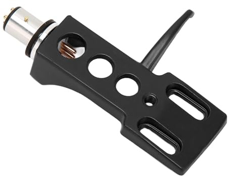 Cyrank Cabezal De Cartucho De Tocadiscos, Kit Combinado De Cartucho De Cabezal De Tocadiscos Aleación De Aluminio Portaagujas De Lápiz Capacitivo De Alta Resistencia para Varios Fonos(Negro)