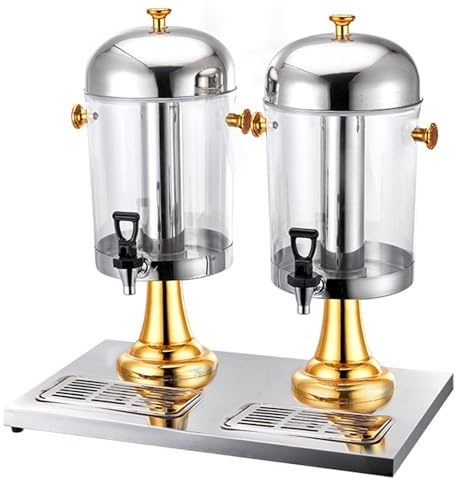 ExoticaBlend Getränkespender, Saftspender Karaffen Limonadenspender mit Ständer Edelstahl Zapfhahn Küche Haushalt Wohnen Bar Accessoires,Gold-16L