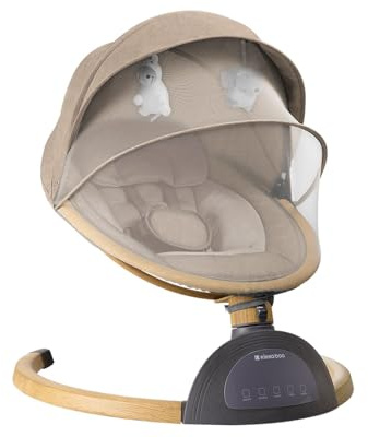 Kikkaboo Hamaca Ashlee eléctrica función Columpio mosquitera Mando a Distancia, Color:Beige