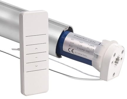 DM25CE 1.5N 12V Roller Shade Motor Power with External Lithium Battery-No Wiring, Wireless App or Timer Control, Add Blinds Motor Compatible with Alexa, Google Home
