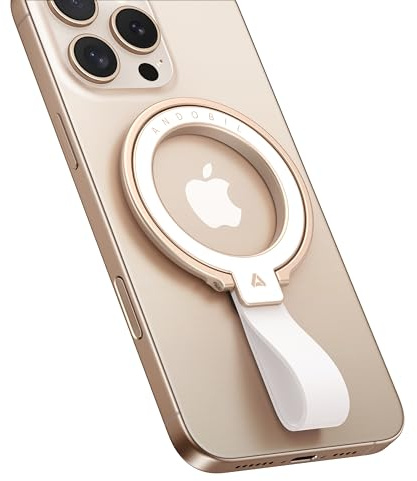 andobil [2026 Unrivaled Stability] Magnetic Phone Grip Holder for MagSafe Ring Stand Holder Kickstand Compatible with MagSafe Accessories for iPhone 17 Air 16 Pro Max Plus 15/14/13/12&Android,Rosegold