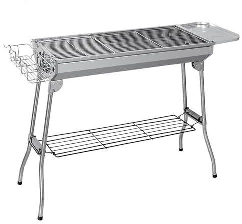 Grill, Grill I Rostfritt Stål, Stor Hopfällbar Bärbar BBQ-grill, Kolgrill För Matlagning Utomhus Camping Vandring Picknick