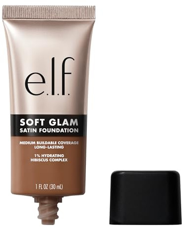 e.l.f. Soft Glam Foundation, Medium Coverage, Long-Lasting & Buildable Foundation For A Smooth, Satin Finish, Vegan & Cruelty-Free, 52 Deep Cool