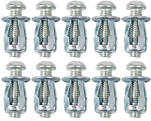 Hohlraumdübel aus Metall, M6, 25 mm, Hohltürbefestigungen, Wandanker für 0–5 mm Hohltüren, Wand, Eisenblech, Aluminiumblech, Trockenbau, 10 Stück