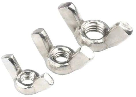 Flügelmuttern Schmetterlingsmuttern M3 M4 M5 M6 M8 M10 M12 Flügelmuttern 304 Edelstahl Handfest anziehende Flügelmuttern Schmetterlingsmutter DIN315-M4 X 10 Stück