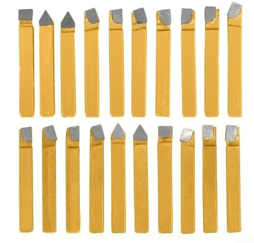 YUANGANG 20Pcs Carbide Tip Tipped Cutter, Lathe Bits Carbide Tipped Welding Milling Cutting Turning Tips Tool Set For Metal Lathe Tooling