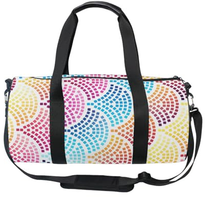 Mnsruu Bolsa deportiva de gimnasio con correa para el hombro para mujeres y hombres, bolsa de lona con escamas de arco iris, bolsa de entrenamiento de viaje con compartimento para zapatos para pasar