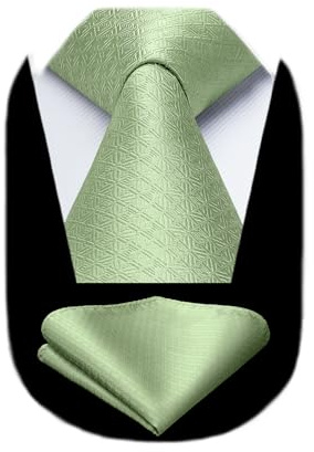 HISDERN Krawatten für Herren Check/Plaid/Tupfen Krawatte mit Einstecktuch Set Hochzeit Klassische Taschentuch Herren Formal Elegant Business