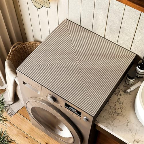 Highdi Housse de Protection pour Machine à Laver Top Design Moderne,Coussin de Machine à Laver Antidérapant Housse de Machine à Laver pour Machine à Laver Ou Sèche-Linge (Kaki,60x60cm)