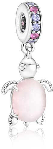 EIROVYA Verre de Murano Tortue de mer balancent Perle 925 Argent Bricolage Convient pour Bracelets Charme Bijoux de Mode, 1 pièce