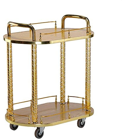 ABNNHK Barwagen, Aufbewahrungswagen aus Metall, Rollwagen zum Servieren von Getränken, Barwagen mit 2 Ablagen, Servierwagen für die Küche mit 4 Rol