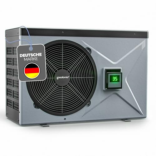 poolomio® Wärmepumpe Pool 70–85m³ NET Inverter 12| Ultra-Leise Poolheizung mit WiFi | Energieeffiziente Heizung (COP 14,20) für Swimmingpool | DC Full Inverter bis 15,4kW, -10°C Betrieb, Soft Start