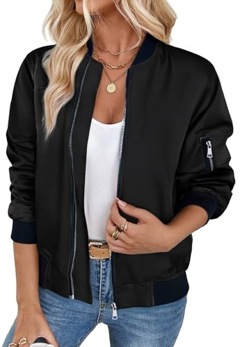 Zeagoo Chaqueta Bomber Ligera Para Mujer Urbano Chaqueta Motociclista