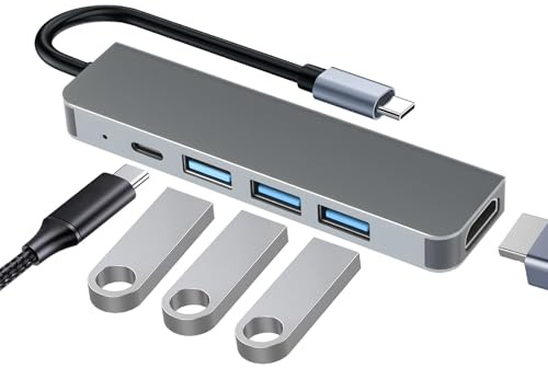Hub USB C HDMI 4K, PD100W Docking Station, 5 en 1 Adaptador USB A Tipo C para MacBook Air, MacBook Pro, Mini Mac, Surface Pro, XPS, Xbox 1, PS5, PC portátil, HDD móvil