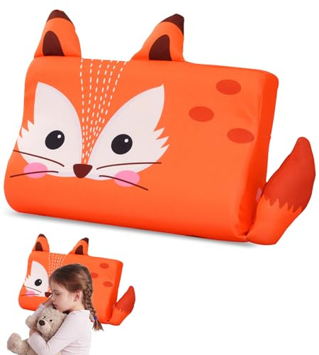 BOUFEIDA Kinderkissen, Schlummerkids Kissen, 46 x 26 x 7cm Kinderkopfkissen, Komfortkissen Kinder, Ergonomisches Kissen Kinder, Atmungsaktiv und Hautfreundlich, Fuchs