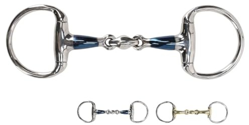 NETPROSHOP Anatomisch doppelt Olivenkopftrense mit einfach gebrochenem Gebiss Mundstück 14 mm Argentan oder Sweet Iron, Groesse:11,5, Farbe:Argentan