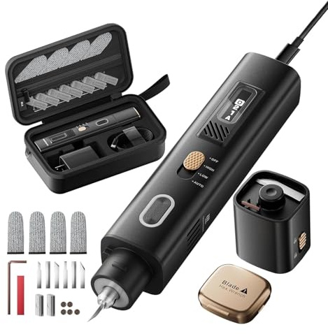 Kit de herramientas de corte artesanal de 40 KHz con luz, cortador ultrasónico portátil con 50 cuchillas de repuesto, funcionamiento ultrasilencioso