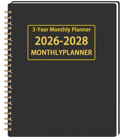Mehrjahres-Monatsplaner, stabiler Terminplaner 2026, Zielplaner mit leicht lesbarem Format, großes Tagesnotizbuch, Planungsbedarf mit stabilem Einband, Bürozubehör für Teenager Erwachsene